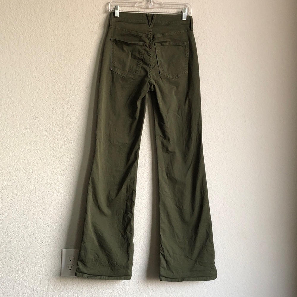 Veronica Beard Crosbie Wide Leg High Rise Pants Army Green 26 Flaw - Picture 6 of 15